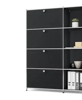 Cabinets & Storage Kovová skrinka »CN3« so 4 výklopnými priečinkami, čierna