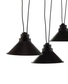Závesné svietidlá Euluna Závesná lampa Perm III čierna, variabilná montáž