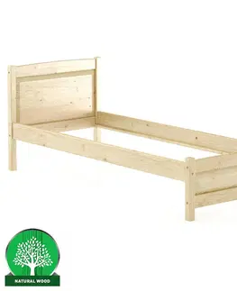Drevené postele Posteľ borovica LK125–90x200 prírodné
