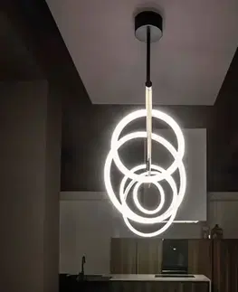 Závesné svietidlá Marchetti Ulaop LED závesné svetlo, päť kruhov, biela