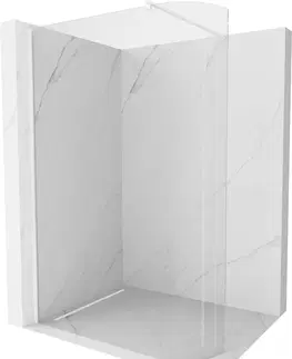 Sprchové dvere MEXEN/S - Kioto Sprchová zástena WALK-IN zaoblená 80 x 200, transparent 8 mm, biela 800-080-101-20-06