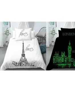 Obliečky Bavlnené obliečky Deň v Paríži, noc v Londýne, 140 x 200 cm, 70 x 90 cm