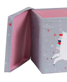 Boxy na hračky LOVE IT STORE IT - Úložný box na hračky s krytom Happy Kids - Unicorn