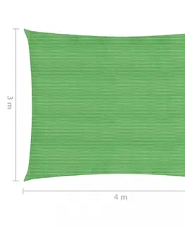 Stínící textilie Tieniaca plachta obdĺžniková HDPE 3 x 4 m Dekorhome Svetlozelená