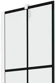 Sprchové dvere MEXEN/S - Next vaňová zástena FIX 50 x 150 cm, čierna dekor, biela 895-050-000-00-77-20