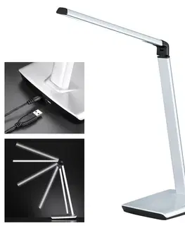 Stolové lampy na písací stôl FISCHER & HONSEL Stolová LED lampa Bright, stmieva, CCT, strieborná