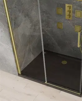 Vane MEXEN/S - Omega sprchovací kút 120x90 cm, transparent, zlatá + čierna vanička so sifónom 825-120-090-50-00-4070G