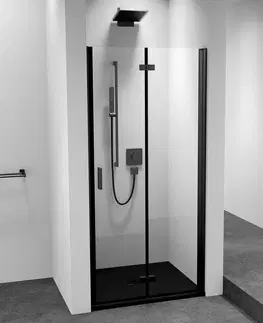 Sprchovacie kúty POLYSAN - ZOOM BLACK sprchové dvere do niky 900 pravé, číre sklo ZL4915BR-01