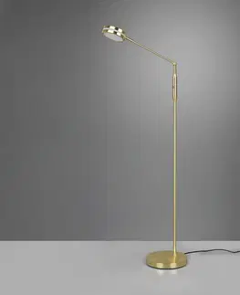 Stojacie lampy Trio Lighting LED lampa Franklin snímačový stmievač mosadz matná