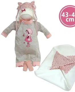 Hračky bábiky LLORENS - M844-60 oblečok pre bábiku bábätko NEW BORN veľkosti 43-44 cm