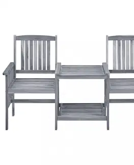 Zahradné stoličky Zaradné stoličky so stolíkom akácia / látka Dekorhome Čierna