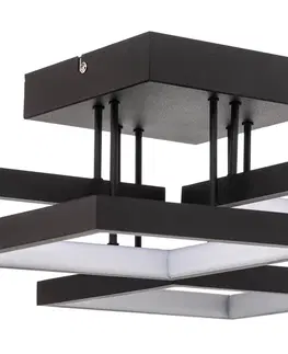Stropné svietidlá Trio Lighting Stropné LED Sorrento 52x52 cm, čierne matné