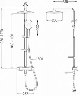 Sprchy a sprchové panely MEXEN/S - CQ22 vaňový stĺp s termostatickou batériou, chróm 779102295-00