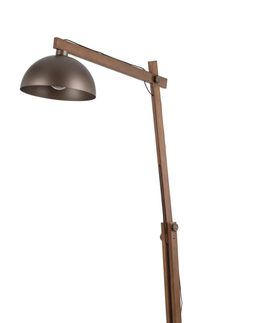 Stojacie lampy Podlahová lampa TK 6319 OSLO hnedá tmavé drevo