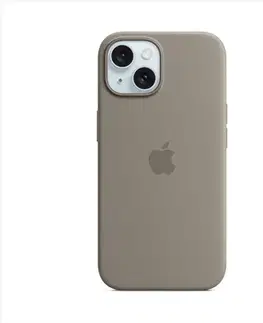 Puzdrá na mobilné telefóny Silikónový zadný kryt pre Apple iPhone 15 s MagSafe, ílovo sivá MT0Q3ZMA