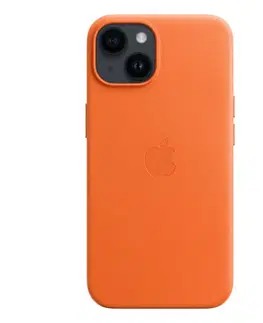 Puzdrá na mobilné telefóny Apple iPhone 14 Leather Case with MagSafe, orange MPP83ZMA