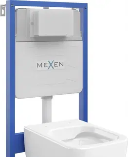 Kúpeľňa MEXEN/S - WC predstenová inštalačná sada Fenix Slim s misou WC Margo, biela 6103342XX00