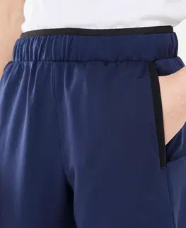 nohavice Detské džogingové nohavice S500 hrejivé a priedušné tmavomodré