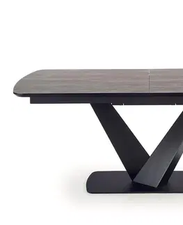 Jedálenské stoly HALMAR Vinston rozkladací jedálenský stôl tmavosivá / čierna