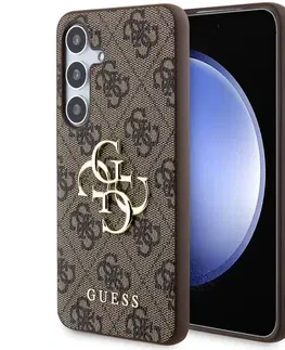 Puzdrá na mobilné telefóny Zadný kryt Guess 4G Metal Logo pre Samsung Galaxy S24 Plus, hnedá 57983119489