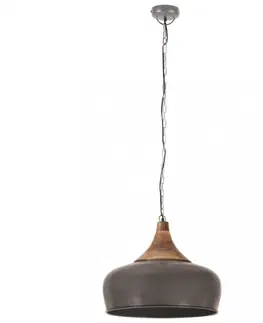 Osvetlenie Závesná lampa sivá / mangovníkové drevo Dekorhome 45 cm