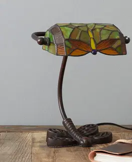 Stolové lampy Artistar Úžasná stolná lampa DRAGONFLY, ručne vyrobená