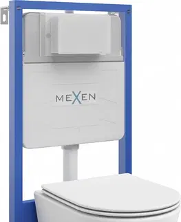 Kúpeľňa MEXEN/S - WC predstenová inštalačná sada Fenix Slim s misou WC Rico + sedátko softclose, biela mat 61030724001