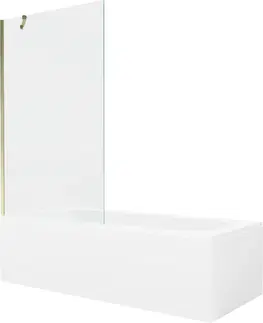 Sprchové dvere MEXEN/S - Vega obdĺžniková vaňa 150 x 70 cm s panelom + vaňová zástena 100 cm, transparent, zlatá 550115070X9510000050