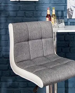 Barové stoličky LuxD Dizajnová barová stolička Modern šedo biela