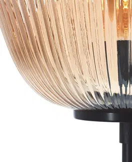 Stojacie lampy Brilliant Stojacia lampa Kaizen, výška 140 cm, jantárová farba, sklo