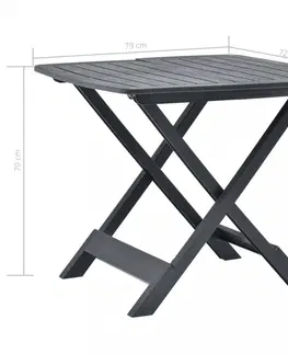 Záhradné stoly Skladací záhradný stôl plast Dekorhome Biela