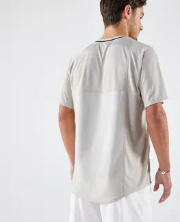 bedminton Pánske tenisové tričko Dry Gaël Monfils s krátkym rukávom béžové