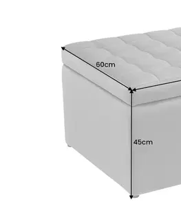 Dizajnové taburety LuxD Dizajnová taburetka Rococo 60 cm sivý zamat