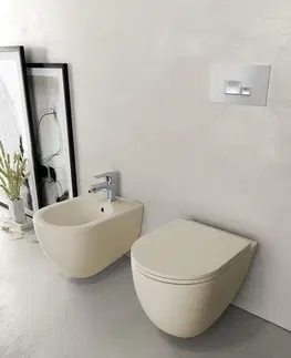 Záchody ISVEA - INFINITY závesná WC misa, Rimless, 36,5x53cm, Ivory 10NF02001-2K