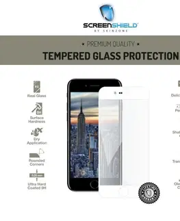 Tvrdené sklá pre mobilné telefóny Ochranné temperované sklo Screenshield 3D pre Apple iPhone 8 Plus - Full Cover White - Doživotná záruka APP-TG3DWIPH8P-D