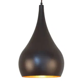 Závesné svietidlá Menzel Menzel Solo závesná lampa Cibuľa hnedo-čierna 30cm