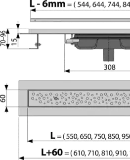 Sprchovacie kúty Alcadrain Podlahový žľab Antivandal s roštom, zvislý odtok APZ1111-850M APZ1111-850M