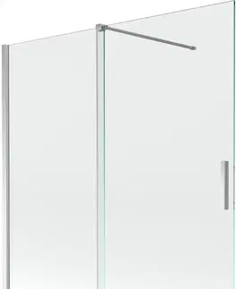 Sprchové dvere MEXEN/S - Velar Dvojkrídlová posuvná vaňová zástena 150 x 150 cm, transparent, chróm 896-150-000-01-01