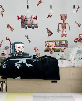 Nálepky na stenu Nálepky na stenu - Robotické autá pre chlapcov