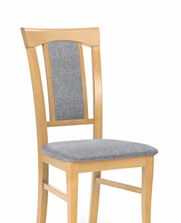 Jedálenské stoličky HALMAR Konrad jedálenská stolička dub medový / sivá