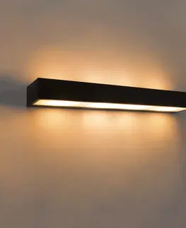 Nastenne lampy Dizajnové predĺžené nástenné svietidlo čierne 60 cm - Houx