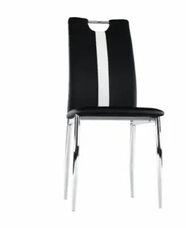 Stoličky Stolička, čierna/biela, ekokoža/chróm, SIGNA
