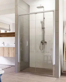 Sprchovacie kúty MEREO - Sprchové dvere LIMA, zalamovacie, 80x190 cm, chróm ALU, sklo Číre 6 mm CK80113K
