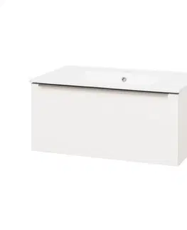 Kúpeľňový nábytok MEREO - Mailo, kúpeľňová skrinka s keramickým umývadlom 81 cm, biela, chróm madlo CN516