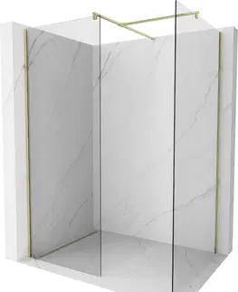 Sprchové dvere MEXEN/S - Kyoto Sprchová zástena WALK-IN 115 x 80 cm, transparent, zlatá 800-115-202-50-00-080