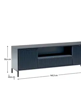 TV stolíky TV stolík, indigo modrá, STYLE LS 4