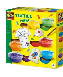 Drevené hračky Ses Farby na textil, 6 farieb