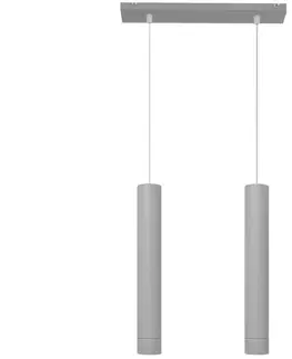 Svietidlá  LED Luster na lanku TUBA 2xGU10/6,5W/230V šedá 
