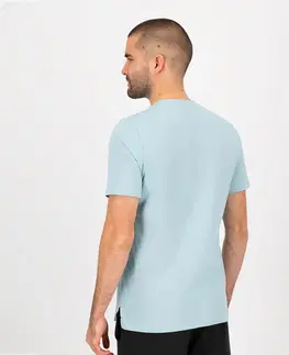 fitnes Bavlnené pánske tričko na fitnes s krátkym rukávom modré