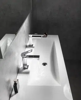 Kúpeľňa SAPHO - YUKON umývadlo 120x45cm, 2 otvory pre batériu, liaty mramor, biela YU122